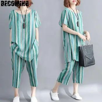 

Cotton Women Suit Maternity Suit Set Big Pregnancy Clothes Plus Size Outfit For Pregnancy Pants Knee Length For Maternity