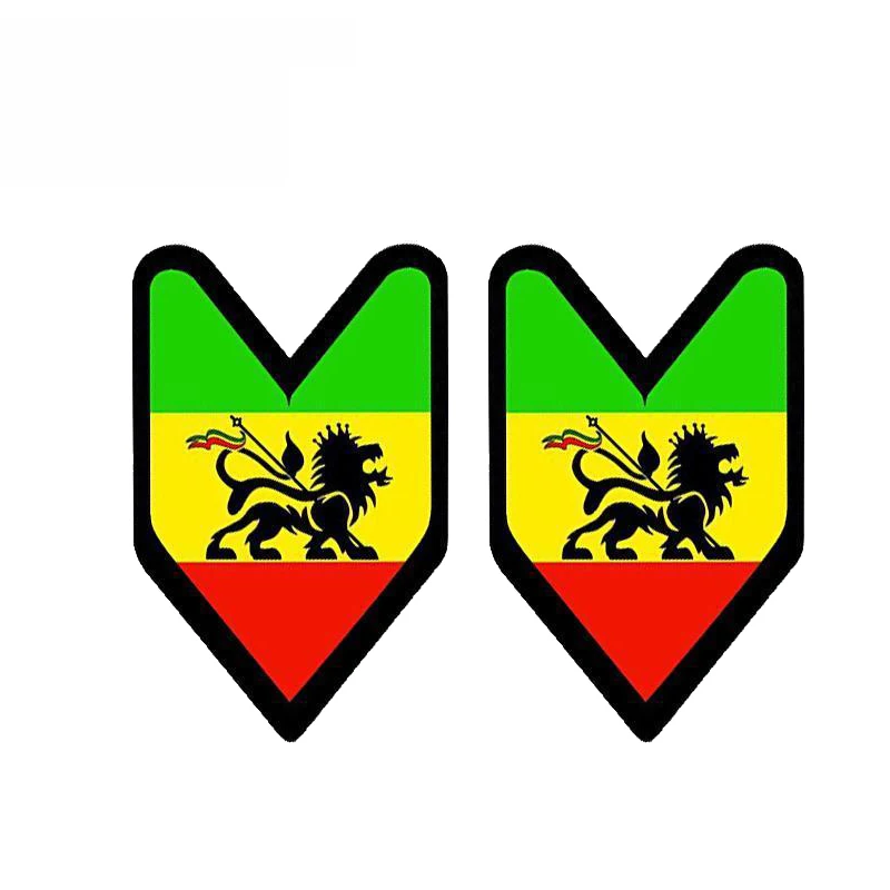 

2 X Funny JDM Rasta Flag Car Sticker PVC Reflective Waterproof Decal,11cm*7cm