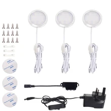 3 шт. шкаф под кабинет огни кухня ультра тонкий переключатель Wardobe утопленный светодиодный DC 12 В 2 Вт прожектор тонкая полка шайба лампа