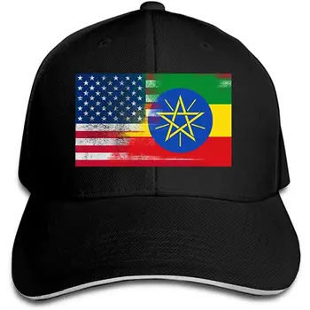 

Classic Unisex Custom Ethiopian American Half Baseball Cap Plain Adjustable Baseball Cap
