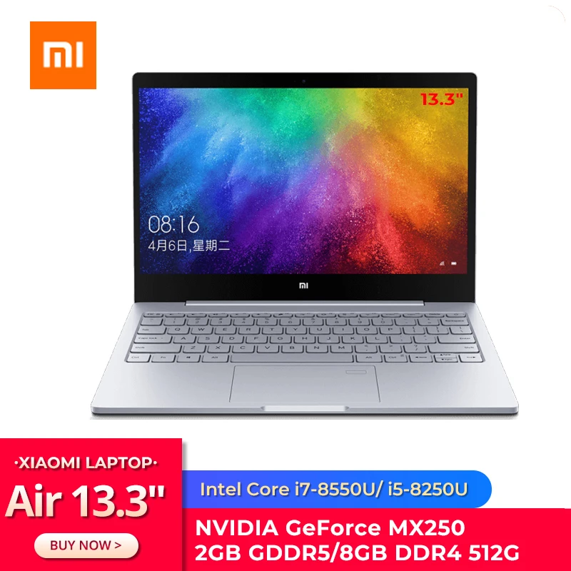 Оригинальный ультратонкий ноутбук Xiaomi Air 13 3 &quotIntel i5/i7 четырехъядерный 8 Гб DDR4 512 ГБ