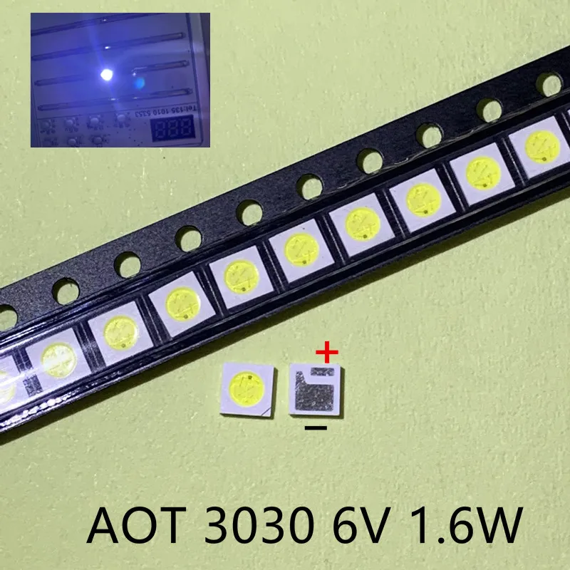 รูปสินค้า 100 ชิ้น LED 3030 ชิปคู่ 1W-2W สีขาว สำหรับจอภาพ