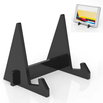 

Universal Acrylic Desktop Tablet PC iPad Stand Holder Book Recipe Storage Rack Black Suit for Tablet Size Up to 10 inch
