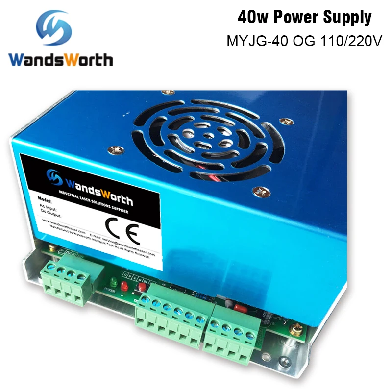 Wandsworth 40 Вт CO2 лазерный источник питания MYJG 40WT 110 В/220 В для лазерной трубки гравировальный станок для резки Модель A