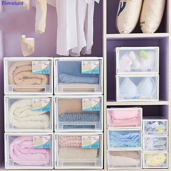 

Transparent Plastic Drawer Type Wardrobe Storage Box Storage Cabinet Cosmetics Storage Box Toy Underwear Storage Box Shoe Box