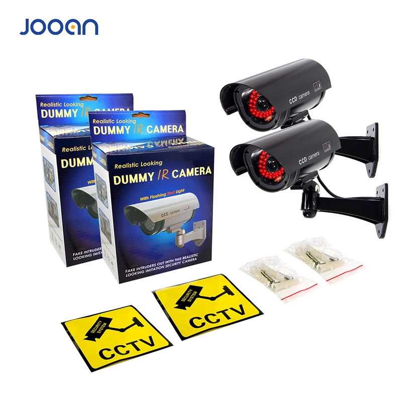 

BlackFake Dummy Camera With Warning Sticker Bullet Waterproof Outdoor Security CCTV Surveillance Camera IR Red LED Free Shipping