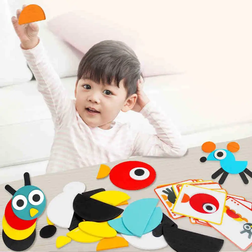 

Cartoon Kids Puzzle Toy Wooden Bee Bird Animal Color Learning Jigsaw Puzzle Kids Educational Toy Gift