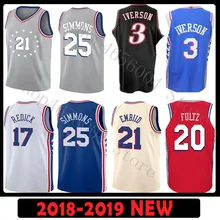 20 Markelle Fultz 21 Joel Джерси embiid 25 Бен Симмонс 3 Аллен Айверсон 17 J.J. Баскетбольные майки Redick город