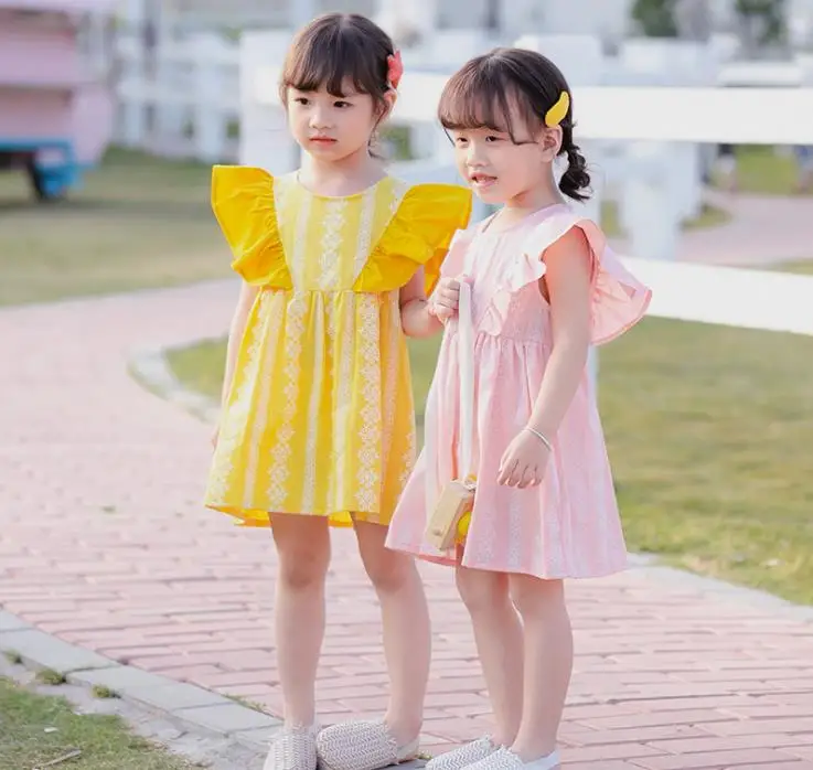 Owligbaby 2020 Spring and Summer Ruffles Dress Girls Childrenswear Wholesale | Детская одежда и обувь
