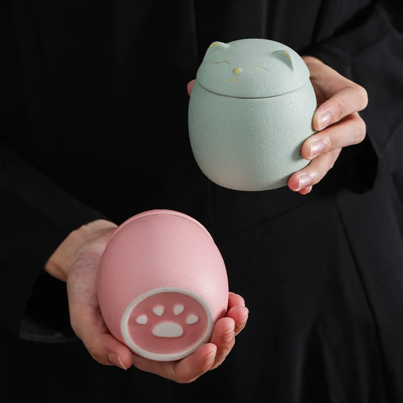 Cremation Urn Urn for Pet Ashes Cat Shape Memorial Cremation Urns Handcrafted Black Decorative Urns for Funeral Cat urn Dog urn