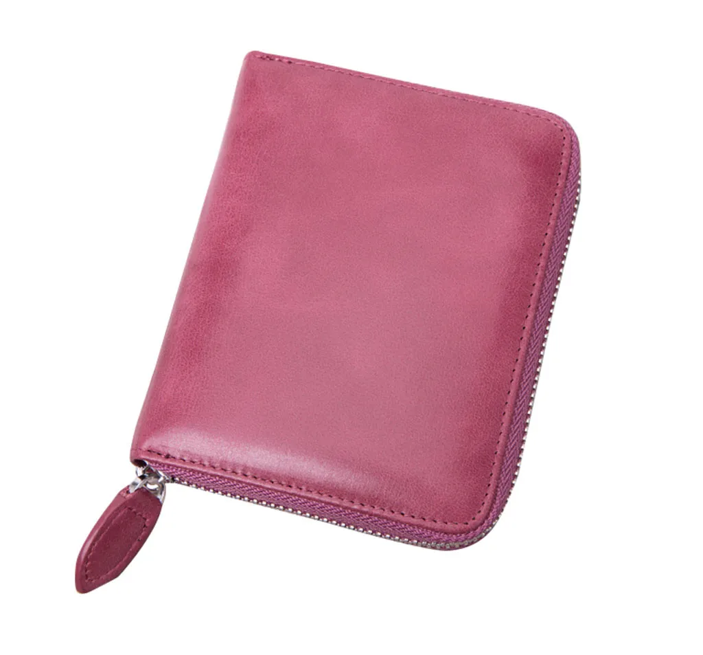 RD Aelicy модные кошельки кожаный держатель для карт кошелек женский Противоугонный корейский кожаный держатель для карт на молнии мужская многофункциональная сумка - Цвет: RD