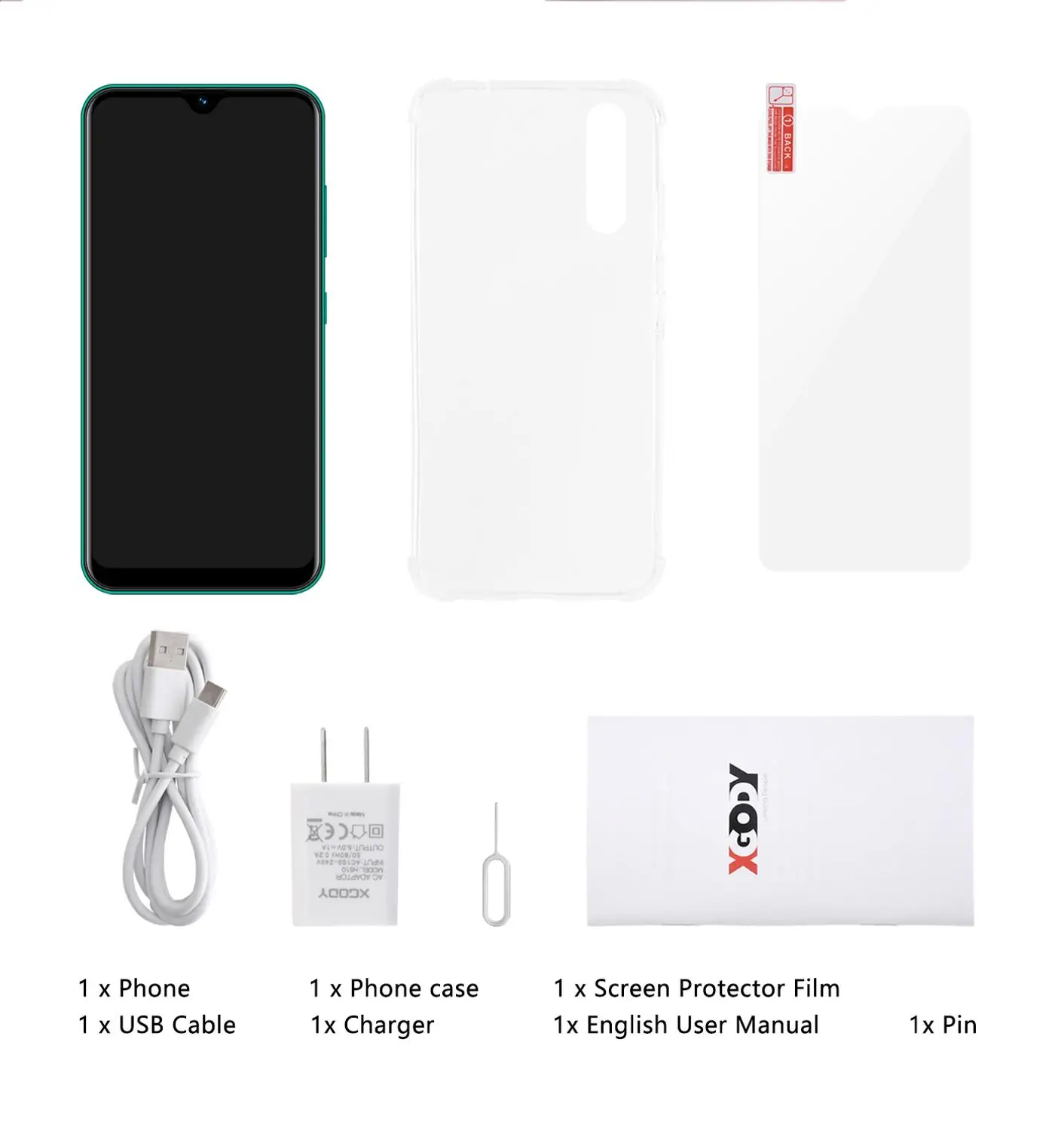 XGODY Note 7 Mobile Phone Android 9.0 6.26 inch 2GB RAM 16GB ROM MT6580M Quad Core Dual 5MP Camera 3G Smartphone celular