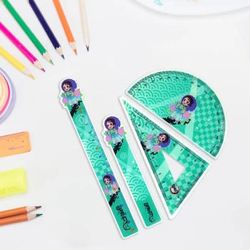 

4Pcs/Set Demon Slayer Plastic Ruler Clear Cute Cartoon Anime Character Printed Straight Measuring Tool Stationery Ruler For Kids