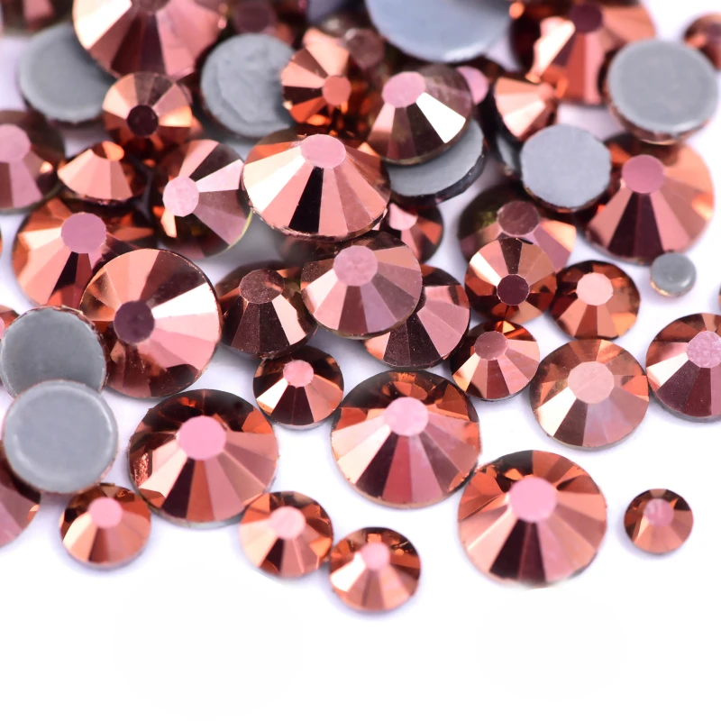 67 Rose Gold Mix Sizes SS6-SS30  Multi 42 Colors Hot Fix Rhinestones Cтразы Hotfix Strass