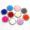 Round Resin Flower Flatback, Shiny Rhinestones, DIY Hair Accessories, Interchangeable Button, 19 Color, 18mm, 10Pcs 4