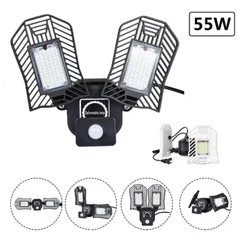 

NEWEST Motion Activated Light 55W LED SMD 2835 Wall lamp Adjustable Deformable LED sconce wall Lights Garage workshop US EU Plug