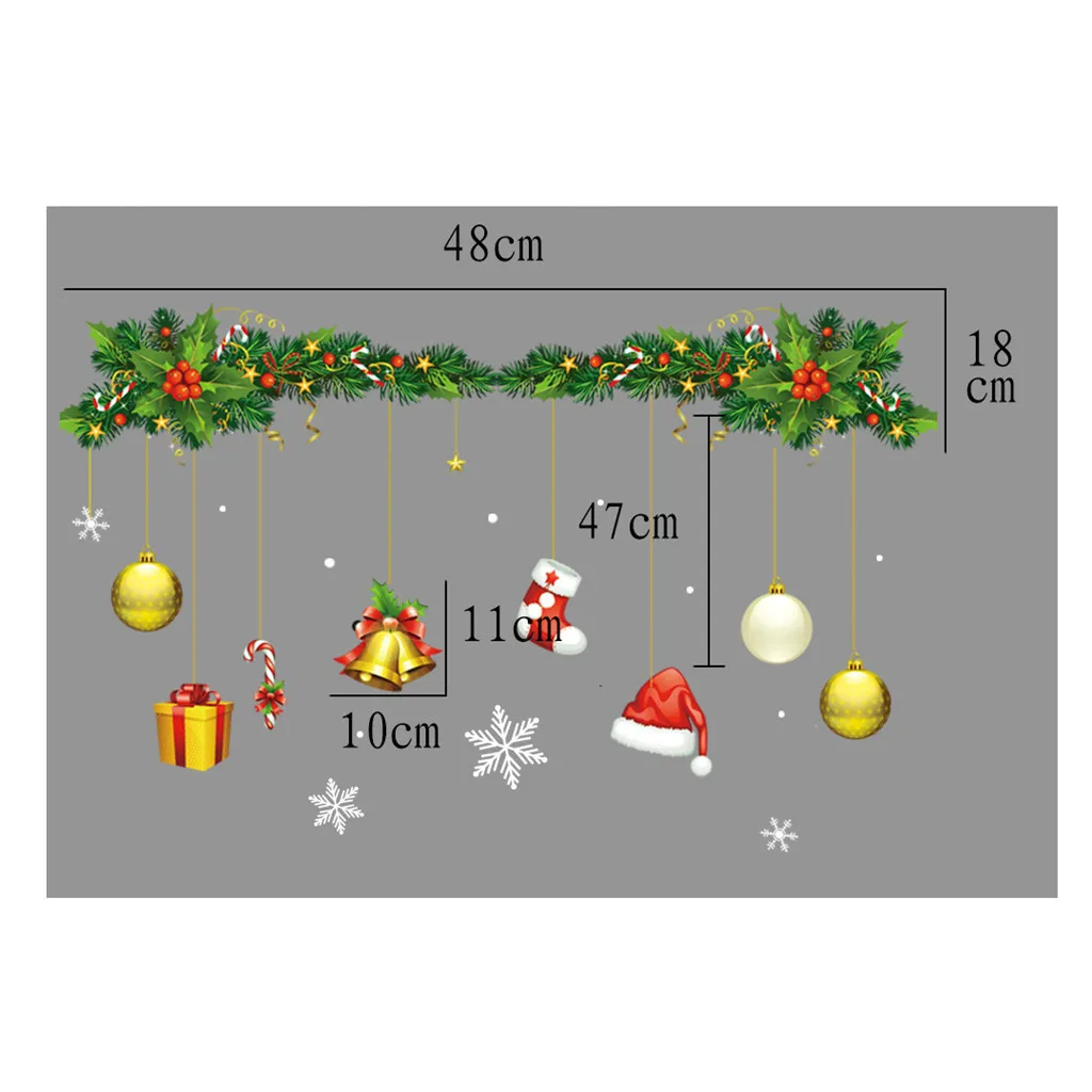 Рождественские наклейки на окна окно украшение Санта Клаус статического Стикеры праздничные вечерние домашний декор