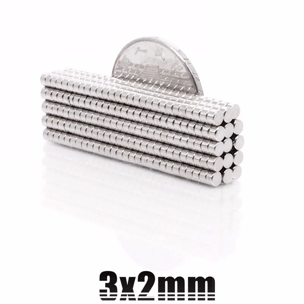 20 // 50/100/200/500/1000 шт 3*2 сильный круглый диаметр. 3 мм x 2 N35 редкоземельный неодимовый