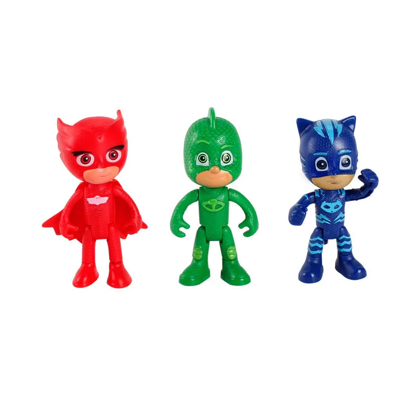 3 шт./компл. pj Маски мультфильм гибкие конечности персонаж игрушка Catboy Owlette Gekko фигурки аниме игрушки подарок на день рождения для детей 7X13