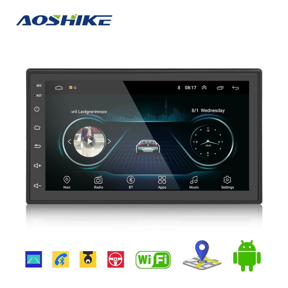 Автомобильный мультимедийный плеер AOSHIKE стерео система 2 5D на Android с 7 &quotэкраном GPS