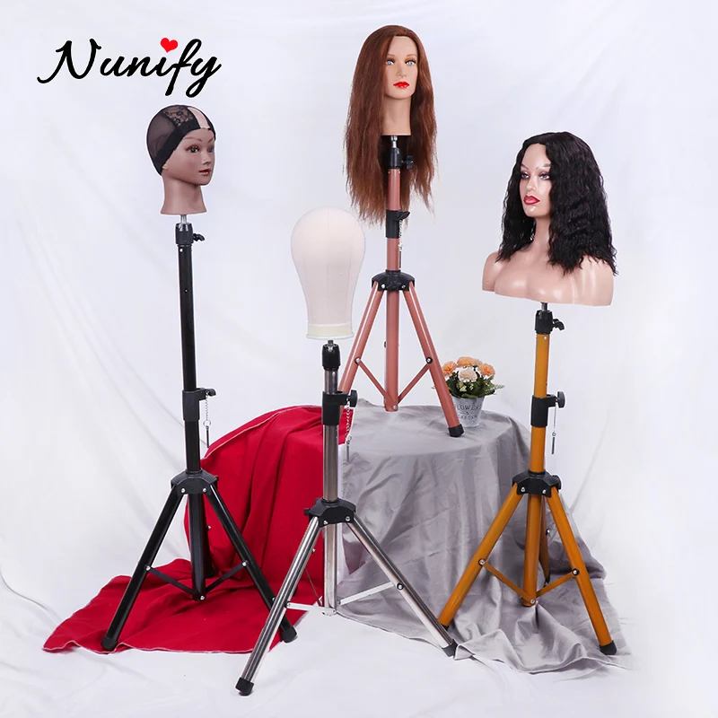 Wig PVC Mannequin Head + Tripod Training Manikin Display Stand Hairdressing