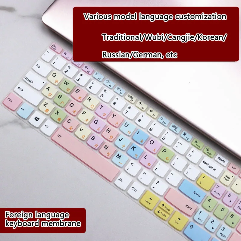 

Suitable for Lenovo Huawei HP Dell Korean Wubi Russian Japanese Traditional Cangjie Phonetic Custom Keyboard Protective Film