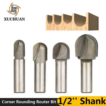 

1/2''(12.7mm) Shank Corner Rounding Router Bit Ball Nose Wood Milling Cutter Long Reach Radius Cutter Diameter 1/2 5/8 3/4 1