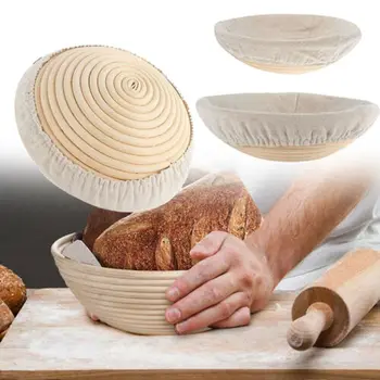 

Round Banneton Dough Rising Rattan Bread Proofing Baskets for Home Baking K888