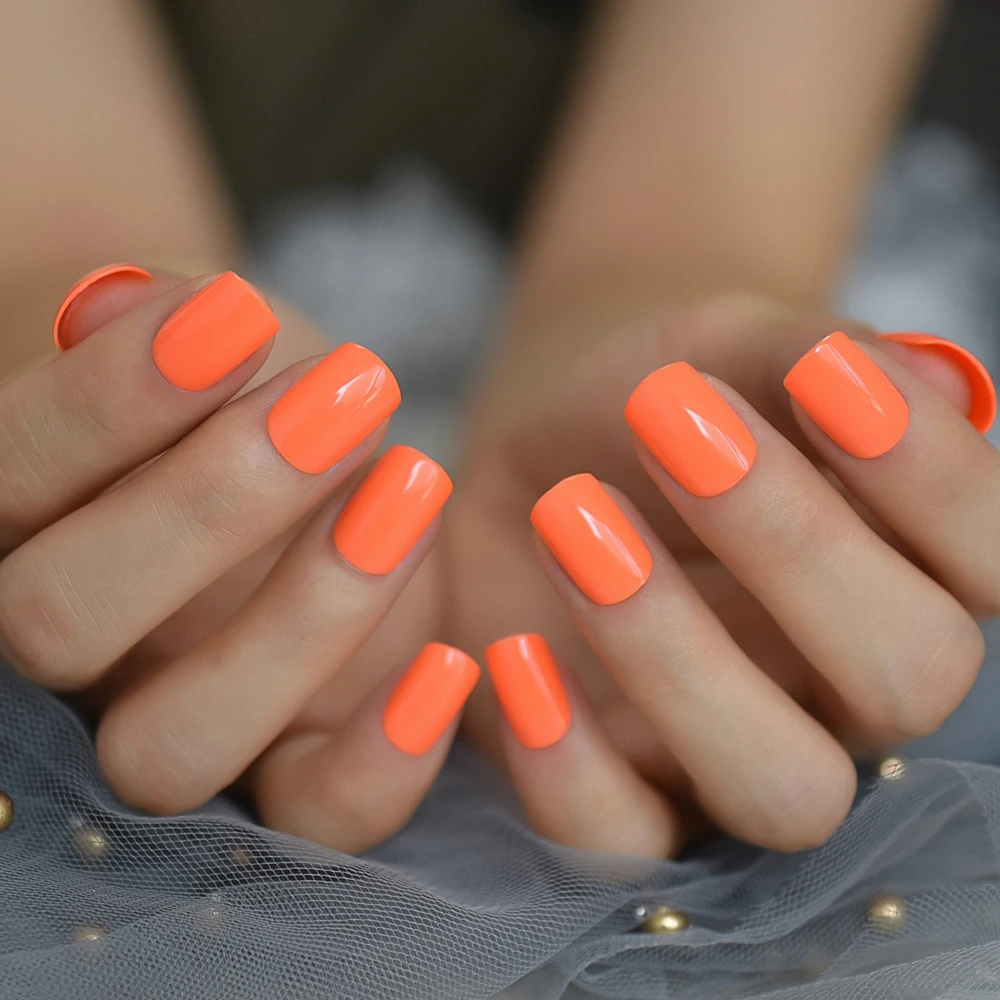 Featured image of post The Best 19 Neon Orange Short Acrylic Nails