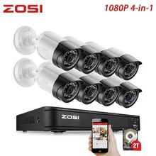 ZOSI 8CH 1080P TVI ночного видения водонепроницаемый пуля HDD жесткий диск безопасности видео камера DVR комплект CCTV система видеонаблюдения