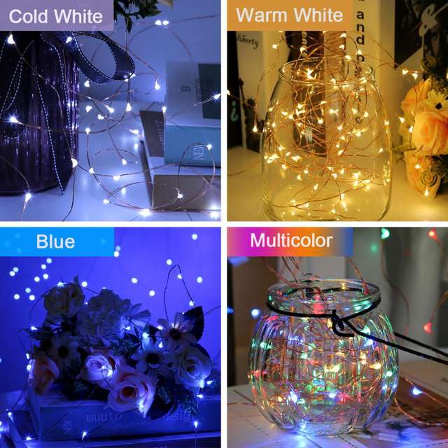 Garland Fairy Lights Battery Operated Wedding Window Decorative LED Lights for Christmas Party New Year