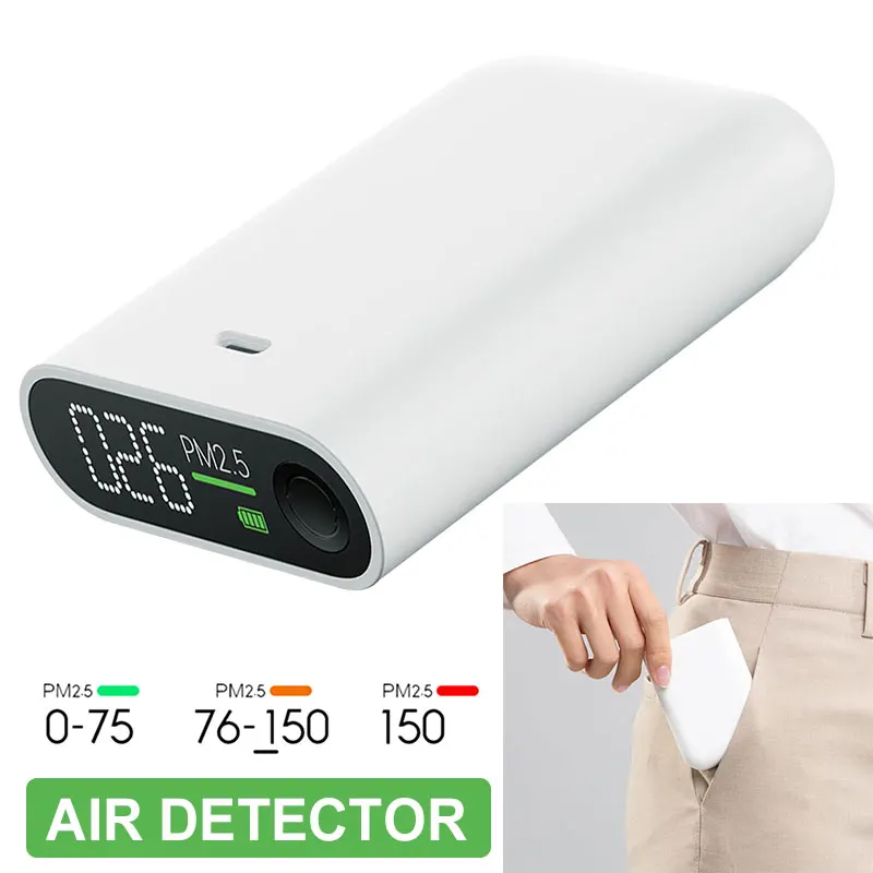 Tacklife PM2.5 Air Quality Monitoring Instrument Household Portable White Fog Haze Measuring Instrument a Smog Detector Tacklife PM2.5 Air Quality Monitoring Instrument Household Portable White Fog Haze Measuring Instrument a Smog Detector