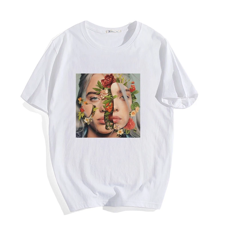 Женская/Мужская футболка в стиле Харадзюку, одноцветная, Billie eillow, короткий рукав, одежда унисекс, модная забавная футболка, летние хлопковые футболки