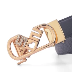 Fashion Belt Female Heart Designer Genuine Leather 2.4cm Luxury Famous Brand White Ladies Belt Green Girl Belt High Quality