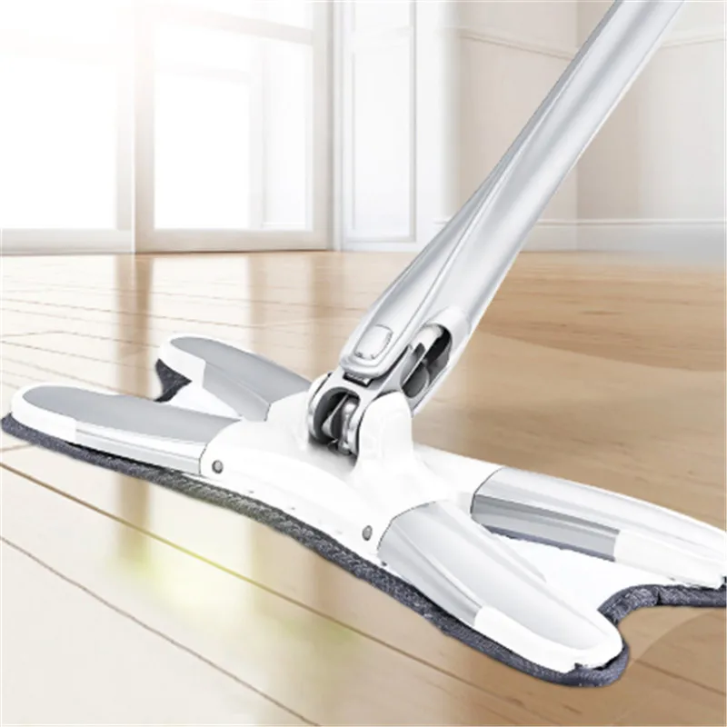 

Hand Wash Free X Type Microfiber Floor Mop Send 1Pcs Of Cloth Wet And Dry Flat Mop Manual Extrusion Household Cleaning Tools NS2