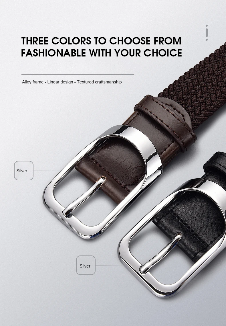 [LFMB]2022 NewFemale Casual Knitted Pin Buckle Men Belt Woven Canvas Elastic Expandable Braided Stretch Belts For Women Jeans cheap designer belts