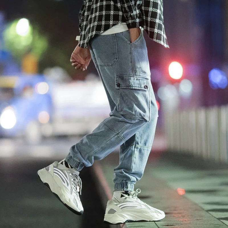 

M-5XL Men Jeans Pants Casual High Quality Denim Pants Men Vintage Casual 2019 Autumn Plus Size Cargo Denim Jeans