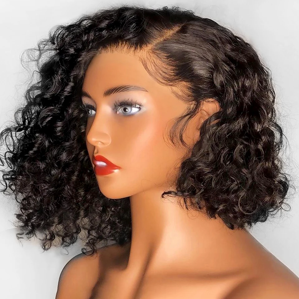 Bob Short Curly Bob Wig Remy 13 4 Lace Front Human Hair Wigs For
