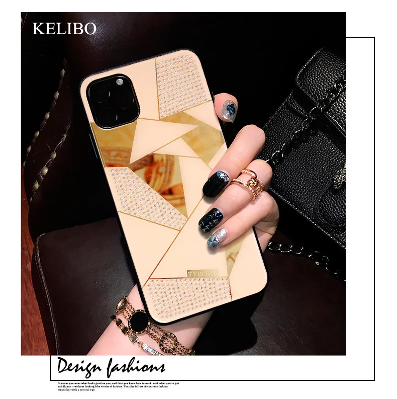 Luxury Creative Mirror Rhombus Phone Case For iPhone X XR XS MAX Cover 7 8 6 Plus 11 Por Max Fashion Water Drill | Мобильные