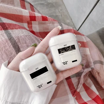 

Fashion Bluetooth Headset Earphone Street Brand Cover Case For Airpods 2 1 Luxury Sports Transparent Hard PC tpu Box Coque