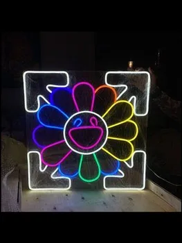 

Neon Sign For sun flower party display arrow light Beer Bar store window advertise custom LOGO free DESIGN Impact Attract light