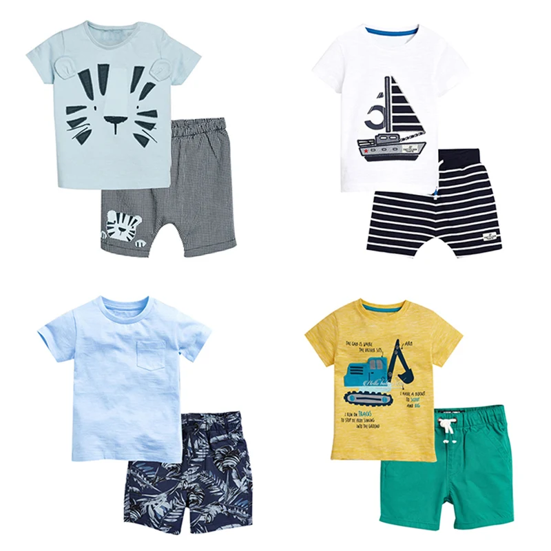 Online Nuevo 2020 conjunto de ropa para bebés, ropa de algodón 100% de calidad para niños pequeños, ropa de manga corta para bebés, conjunto de ropa para niños, prendas de vestir