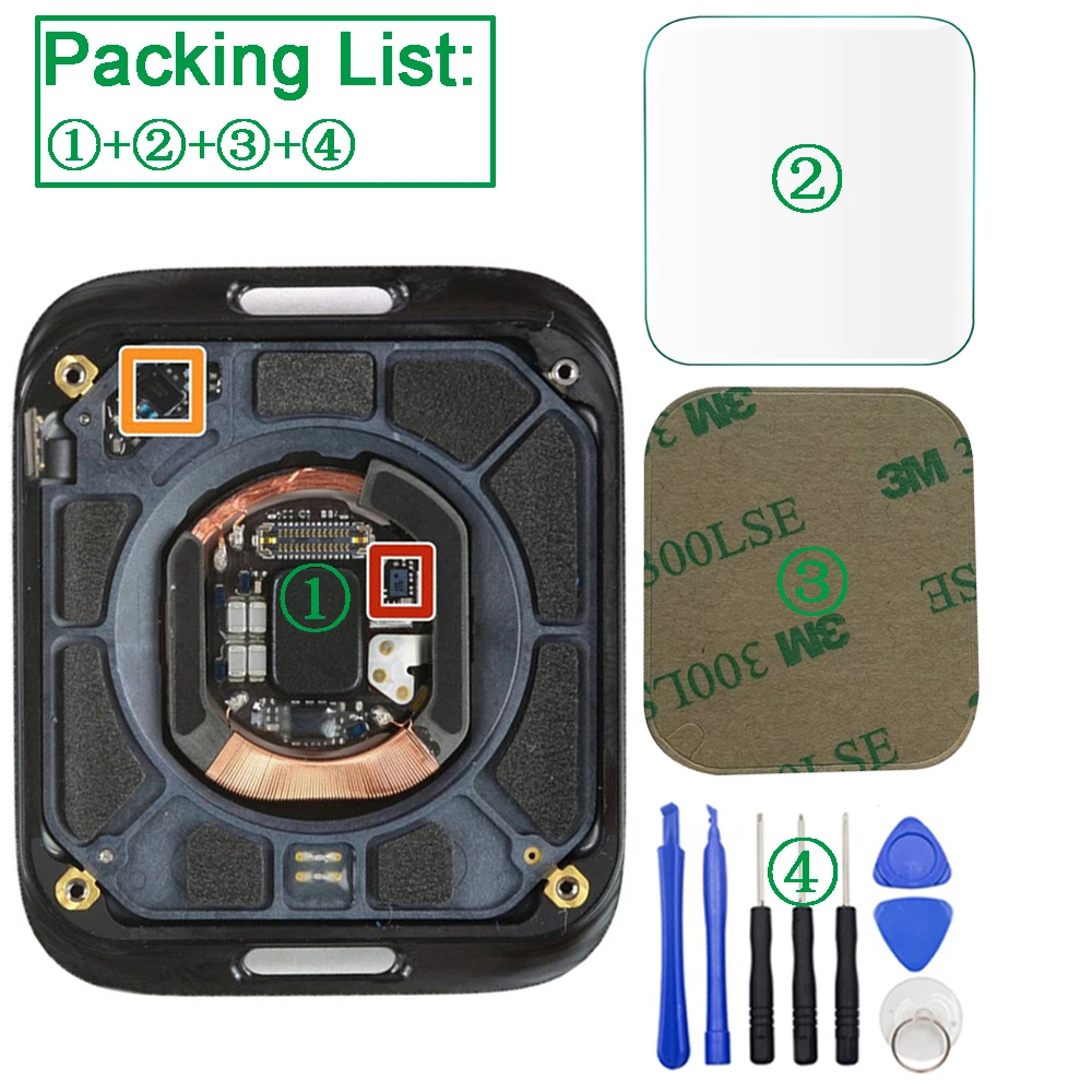 New Wireless Charging Ceramic and sapphire crystal Back Glass For Apple Watch SERIES 4 5 6 S4 S5 40MM 44MM Rear Cover Aluminum waterproof phone housing