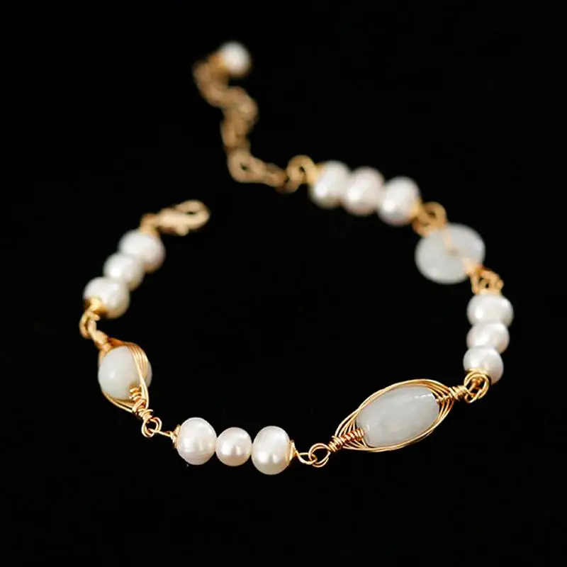 Модные натуральные пресноводные жемчужные браслеты барокко для женщин подарок на помолвку регулируемые браслеты и браслет качественный ювелирный