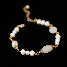 Модные натуральные пресноводные жемчужные браслеты барокко для женщин подарок на помолвку регулируемые браслеты и браслет качественный ювелирный