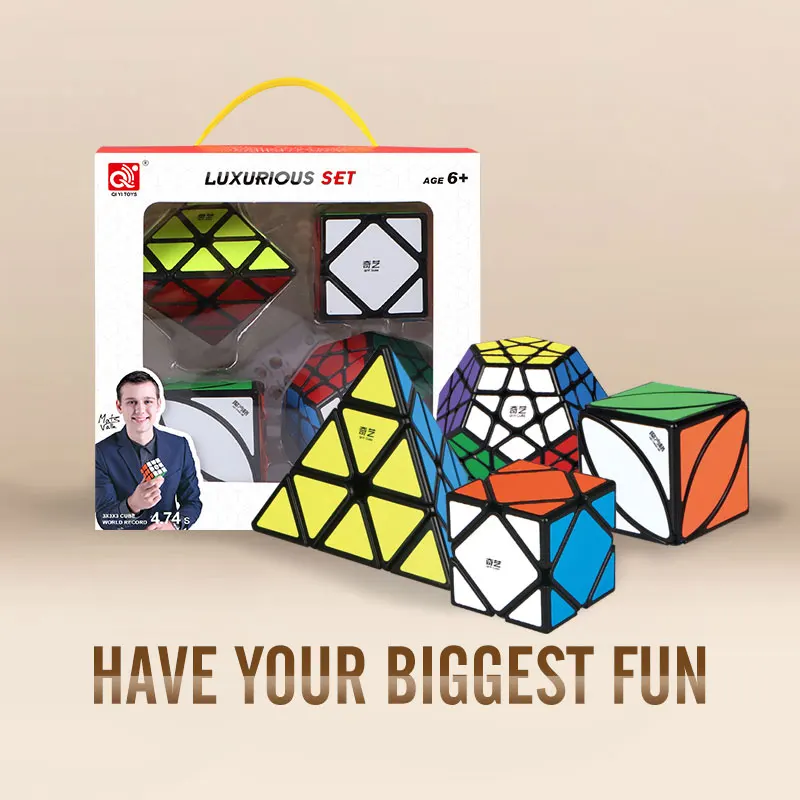 Mofangge Rubi магические кубики скоростной куб роскошный куб набор 4 шт. 3*3/4*4/5*5 профессиональные Пазлы кубики обучающие игрушки для детей
