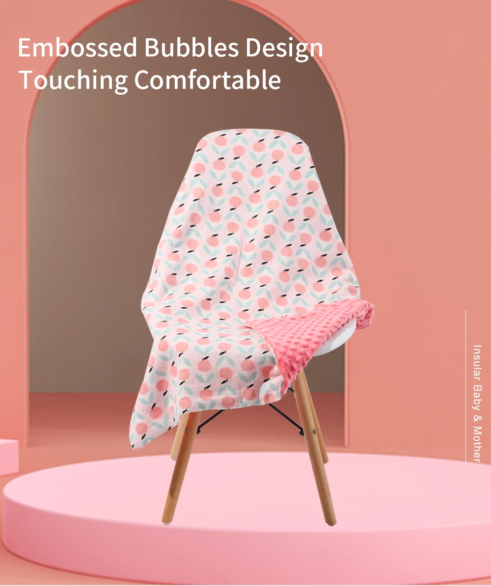 Camadas de Musselina Cobertor do Bebê Respirável em Relevo Algodão Macio Bolhas Design Recém-nascidos Swaddles Dormir Esteira 80x100cm 4 4 Cobertores e mantas