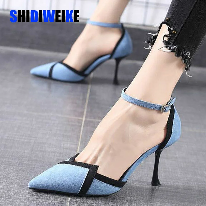Модные женские туфли-лодочки на высоком каблуке с острым носком zapatos Mujer Женские