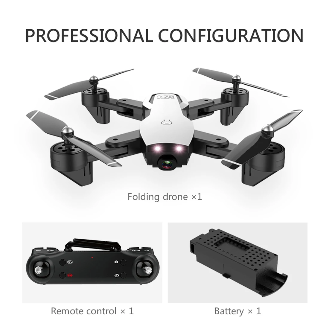 

L107 2.4G Remote Control Folding Drone 1080P Endurance Dual Camera Drone with Optical Flow Positioning Gestures Aerial - Black
