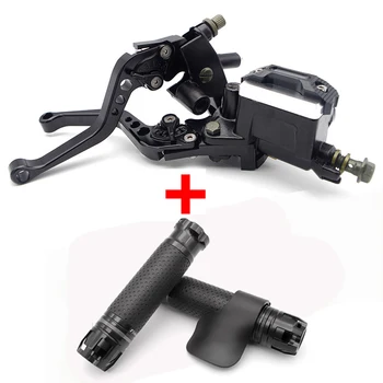 

Motorcycle CNC aluminum adjustable brake clutch lever + motorcycle handlebar handle FOR Honda cr250 Benelli trk 502